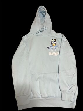 Lucy Light Blue Hoodie with Bluey Label